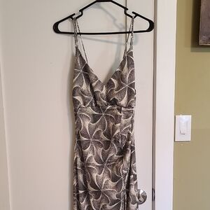 Urban Outfitters Black & White Printed Midi Slip Dress